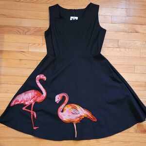Black Sleeveless Flamingo Dress